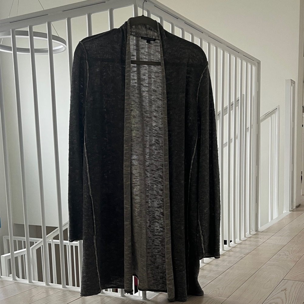 Eileen Fisher Cotton-linen Open-Front Cardigan - Picture 2 of 6